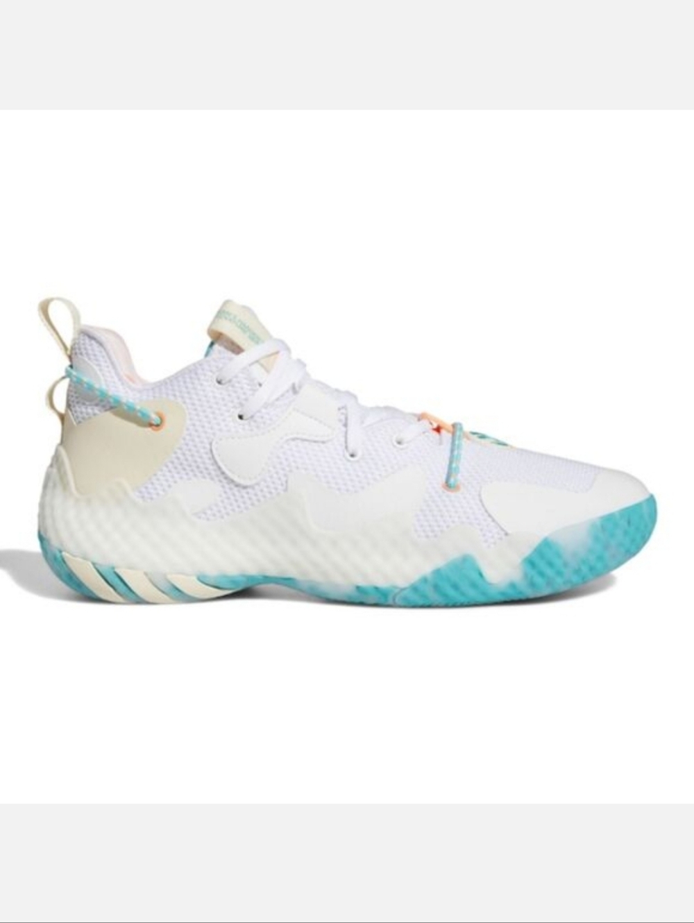 Adidas Harden Vol 6 Sneakers in White / Turquoise Size 8.5 Mens Basketball Shoes